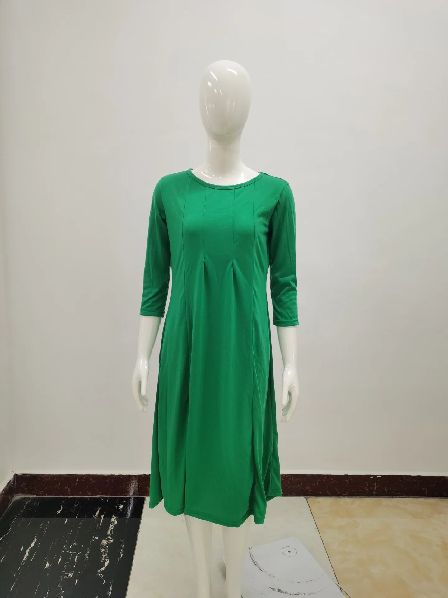 Women Autumn Solid Party Midi Dress Casual O Nesk Half Sleeve Office Lady Red Green Slim Elegant Dresses  Robe Ete XXL  Vestidos Viralgem Store