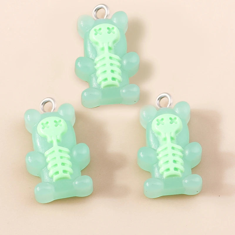 30colors 10pcs 22X11mm Candy Color Gummy Mini Bear Charms for Making Cute Earrings Pendant Necklace DIY Creative Jewelry Finding