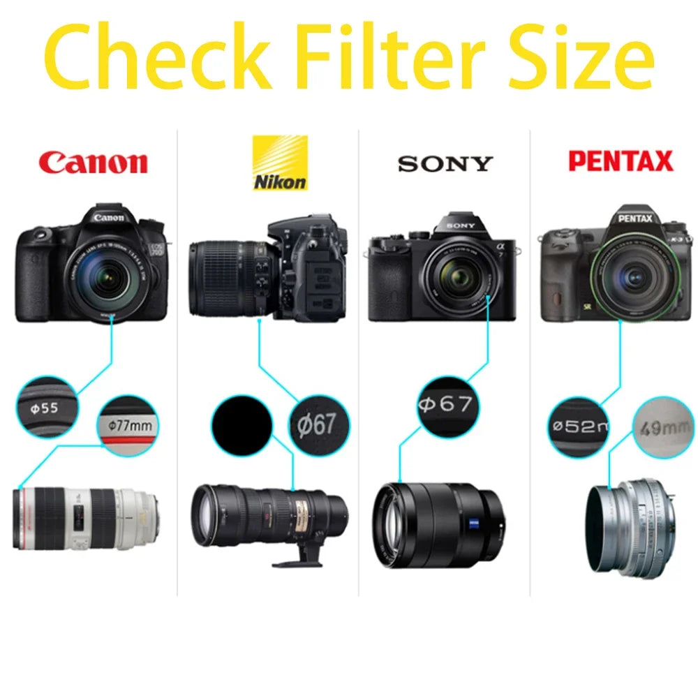 1/4 Black Soft Camera Lens Filters Shoot Beautiful Portrait Filters Filters for 49mm-82mm Canon Nikon Sony Camera Lenses