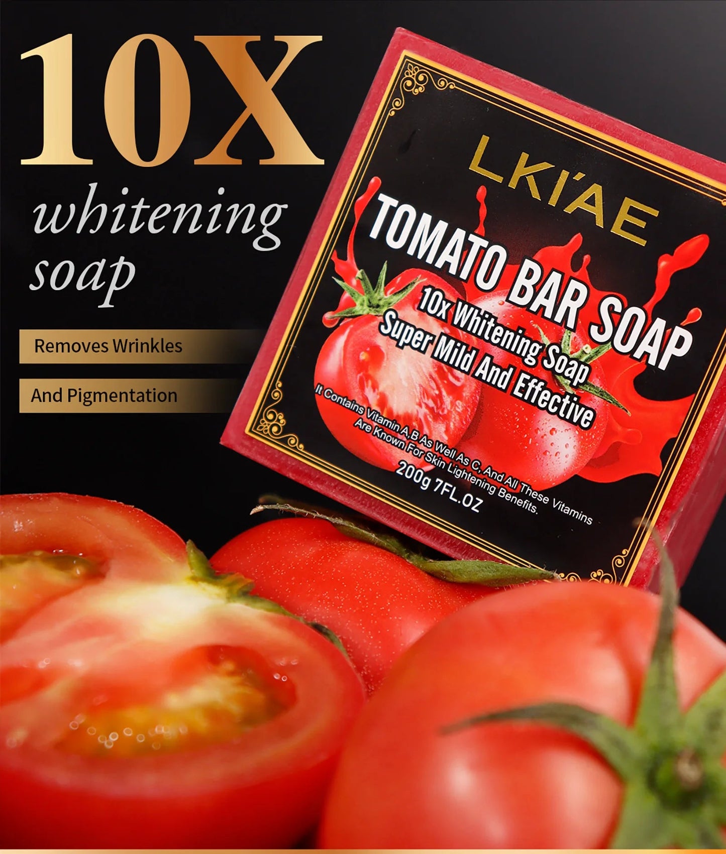 AILKE Organic Tomato Soap Bar, Lightening Skin, Deeply Clean, Exfoliate, Remove Dark Spots, Moisturizing, For Face and Body Viralgem Store