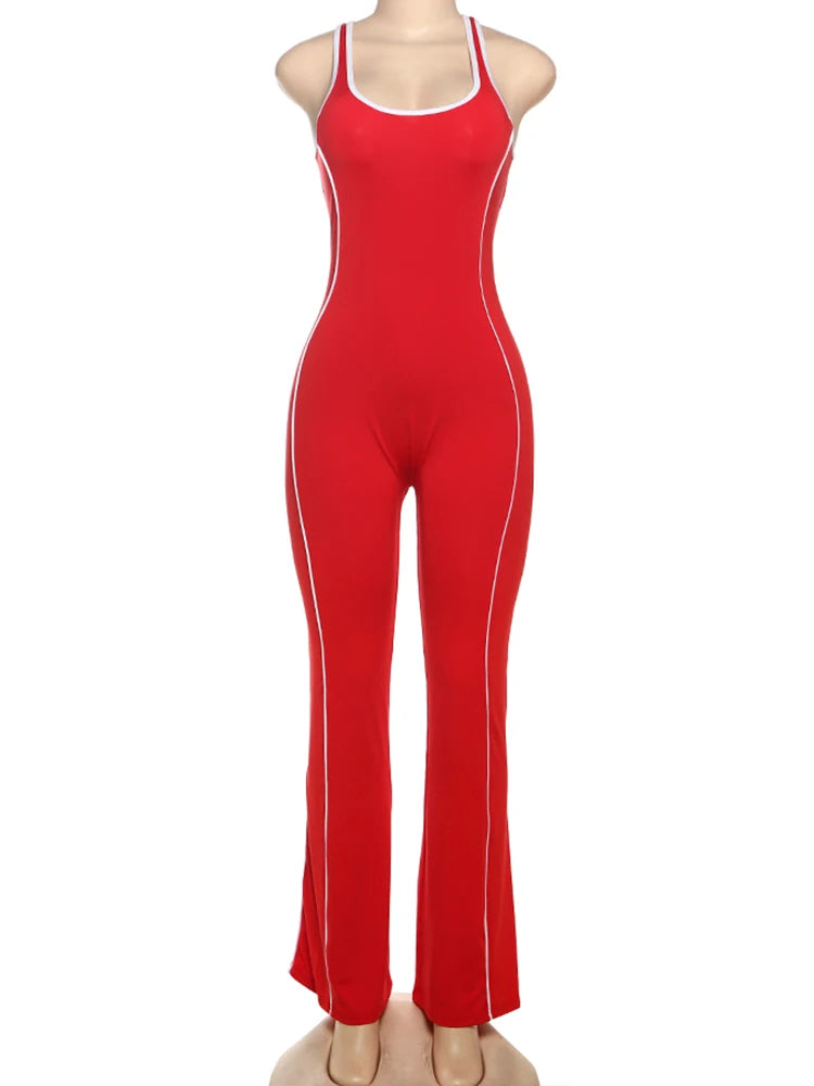 Weird Puss Sporty Women Jumpsuits Fitness Casual Summer O-neck Sleeveless Skinny Overalls Female Active Workou Overall Viralgem Store