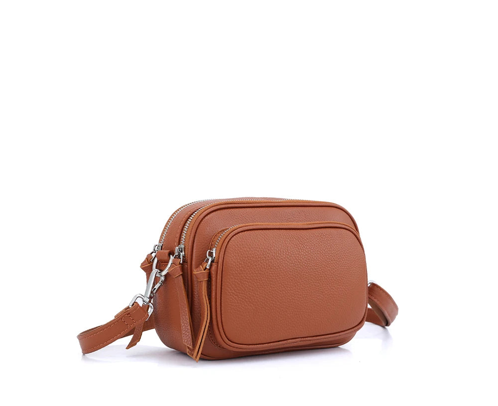 Zency Designer Women Shoulder Bag Genuine Cowhide Leather Handbag Zipper Pockets Large Capacity Female Crossbody Bag White Viralgem Store