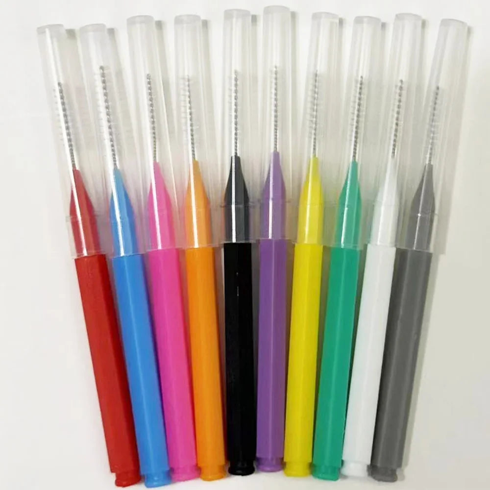 30pcsInterdental Brushes Dental Brush Between Teeth For Dental Orthodontic Clean Between Teeth Cleaning Tools Soft Micro Brushes