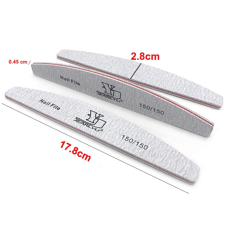 5Pcs/Lot Nail File Mix Color Limas 80/100/150/180/240 Grit Professional Sandpaper Cuticle Remover Buffer Files Manicure Tool Set Viralgem Store