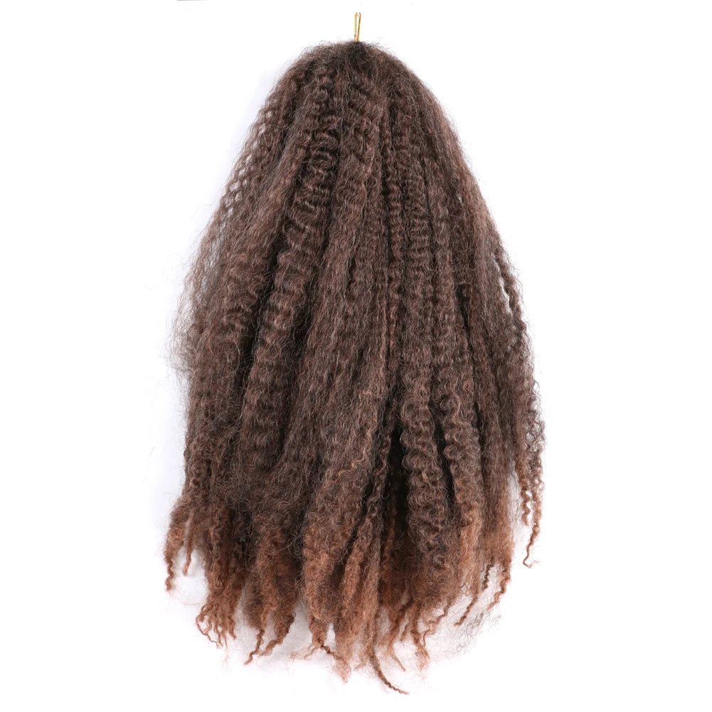 18 Inch Synthetic Marley  Twist Braiding Hair Afro Kinky Curly Crochet Hair for Faux Locs Long Springy Twist Hair Extensions