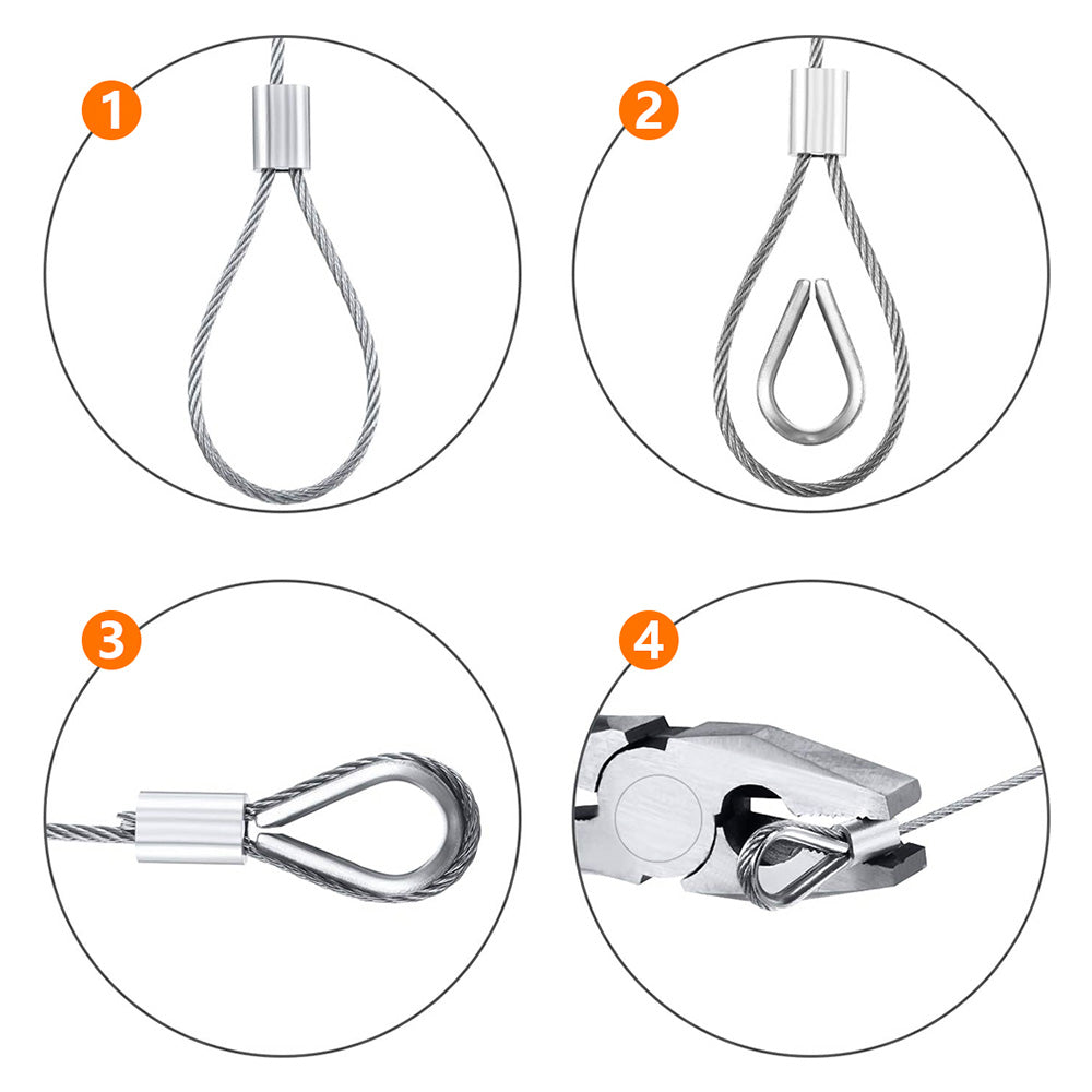 15/30m Cable Guardrail Ropes Awning Install Attachment Set Flexible Wire Soft Stainless Steel Hardware Universal Hoisting Rope