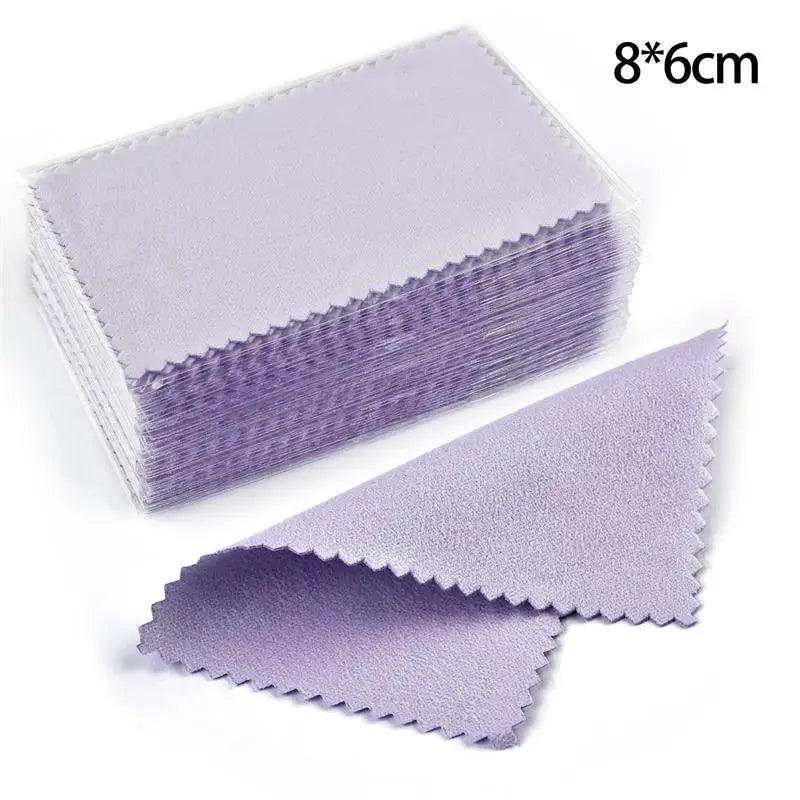 50Pcs Polish Polishing Cloth Silver Color Cleaning Polishing Cloth Soft Clean Wipe Wiping Cloth For Silver Gold Jewelry Tool