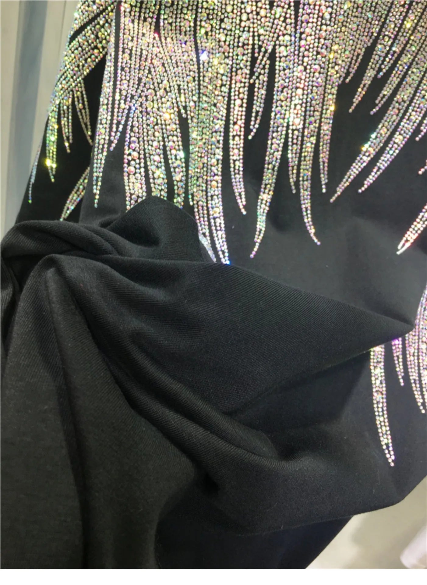 Women Tops Sequin Print Tees Round Neck Half Sleeve Loose Casual Regular Splice T Shirts Simple Hot Drilling Mid Length Top