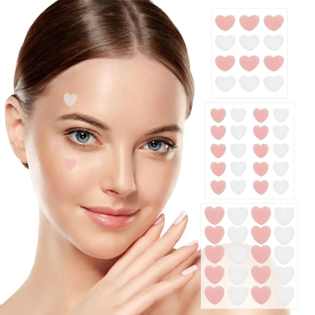 12/20 Counts Acne Care Patches Cute Pink Heart Shaped Acne Pimple Patches Invisible Acne Cover Treatment Stickers Skin Care Viralgem Store