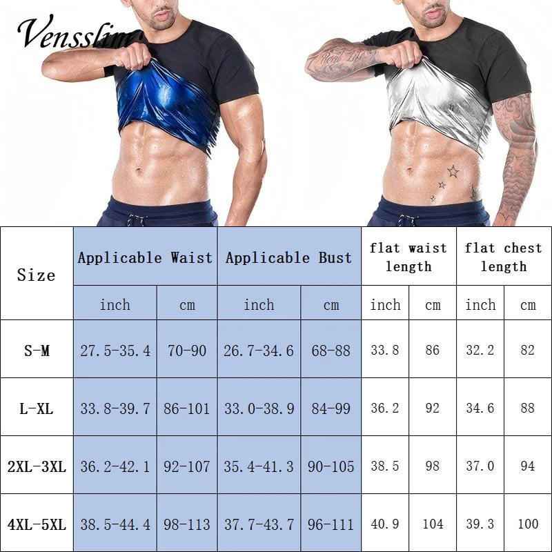Vensslim Men’s Sauna Suit Sweat Heat Trapping Workout Fat Burner Vest Slimming Body Shaper Tank Top Waist Trainer Fitness Corset Viralgem Store
