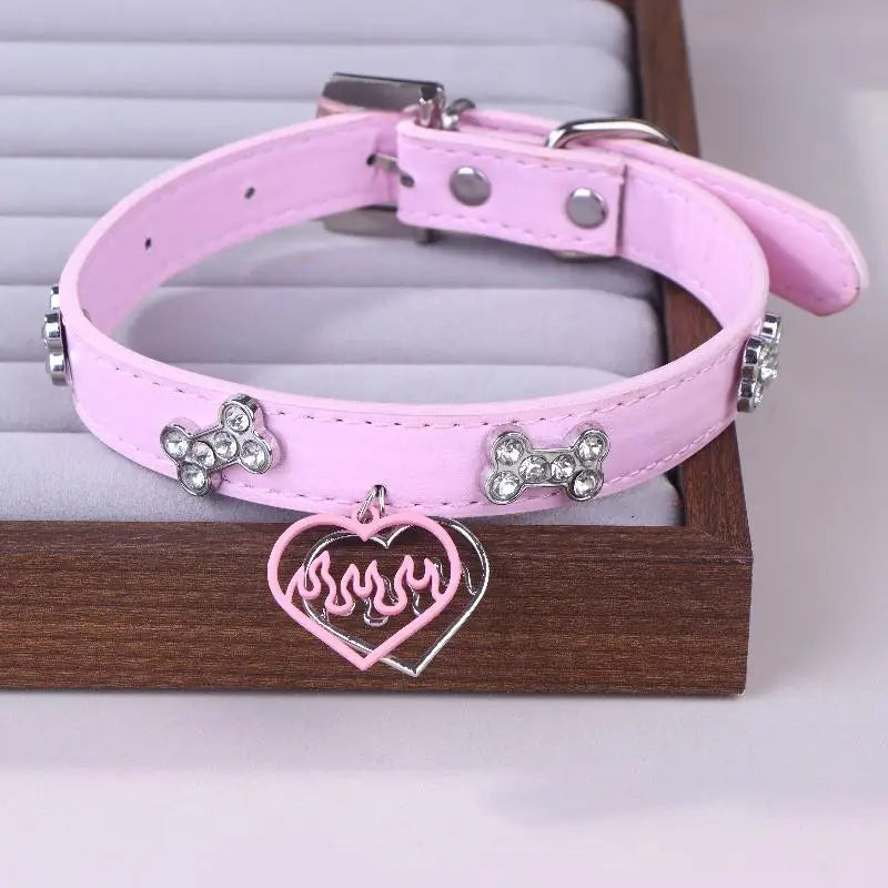 Trendy Punk Colorful Dog Claw Bone Necklace For Women Exquisite PU Leather Charms Choker Sweet Cool Party Jewelry Y2K Gifts Viralgem Store