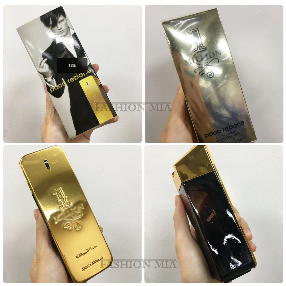 100ml(3.4oz) Million Gold Man Original Perfume Fragrance Pheromone Perfum Masculine Men Long-Lasting Body Spray Cologne Perfumes Viralgem Store