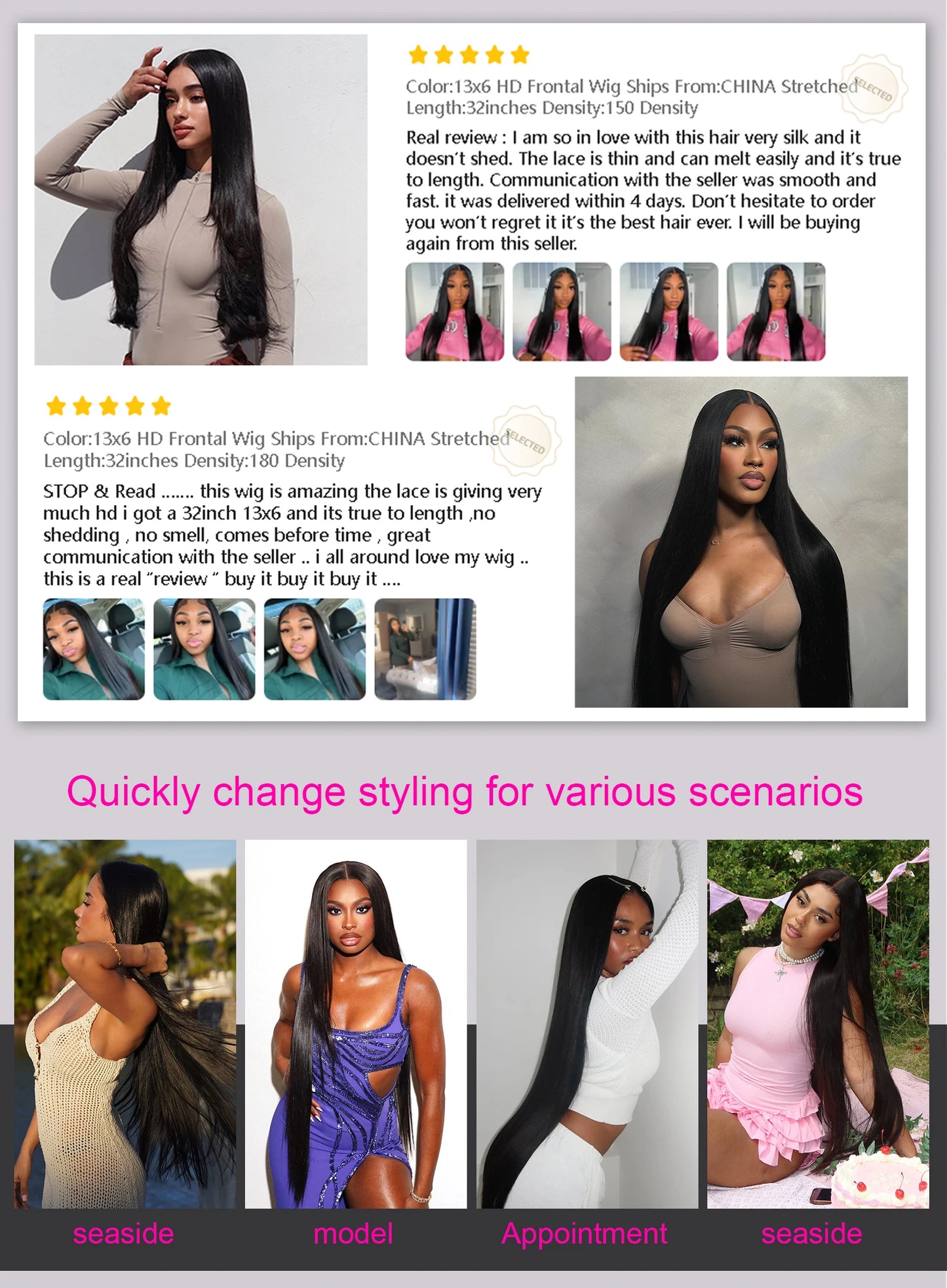 250 Density 40 36 Inch Straight Lace Front Wigs Human Hair 13x6 Hd Transparent Lace Front Human Hair Wigs Brazilian Virgin Hair