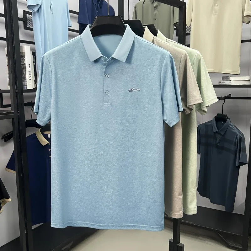 Top Grade Designer Brand Polo Shirt Men Summer New High Short Sleeve Regular Solid Casual Tops Fashions Mens Clothes 2025 Viralgem Store