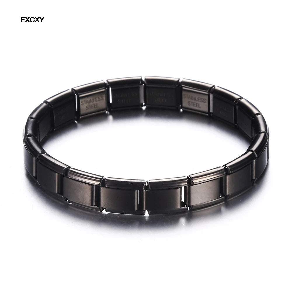 9 mm Wide Stainless Steel Bracelets Simple Trendy Style Daily Wear Silver-Color Charm Bracelet For Women On Party Unisex Style