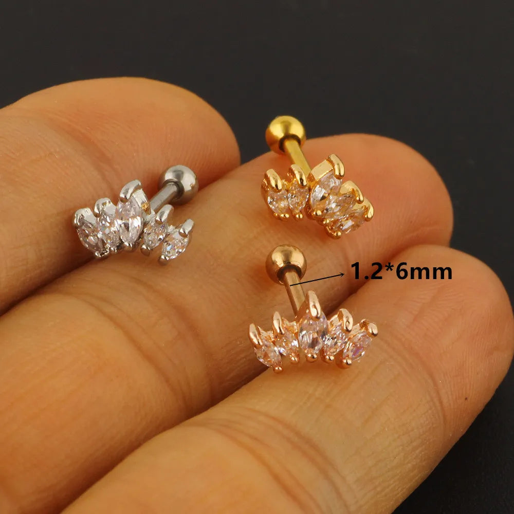 1PC Tragus Helix Piercing Earring For Women Zircon Cluster Star Cartilage Piercing Hoop Earring Ear Clip Stainless Steel Jewelry Viralgem Store