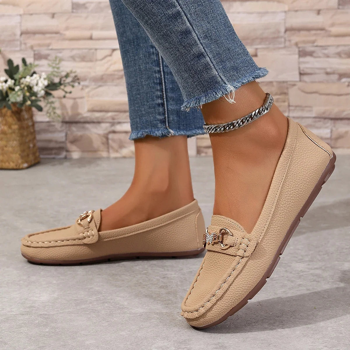 Women's Casual Slip on Mary Jane Shoes 2025 Spring Autumn New Fashion Round Toe Solid Soft Sole Flat Loafers Zapatos De Mujer Viralgem Store