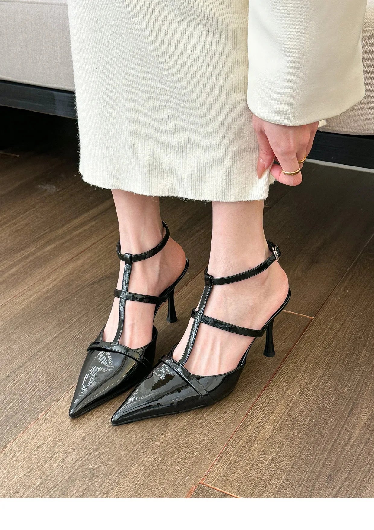 2024 New Trendy Women Gladiator Sandals Summer Pointed Toe Luxury Elegant High Heels Thin Strap Pumps Ladies Party Shoes Size 42