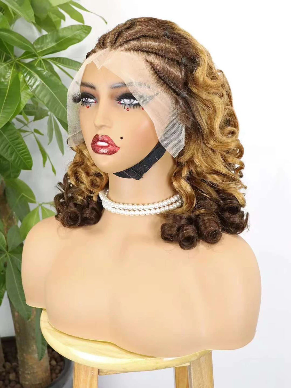 4T30T4 Color  Loose Wave Remy Human Hair Wigs 250% Density 13x4 Lace Frontal Cornrow Braided Wig SLoose Fumi Lace Braid Wig