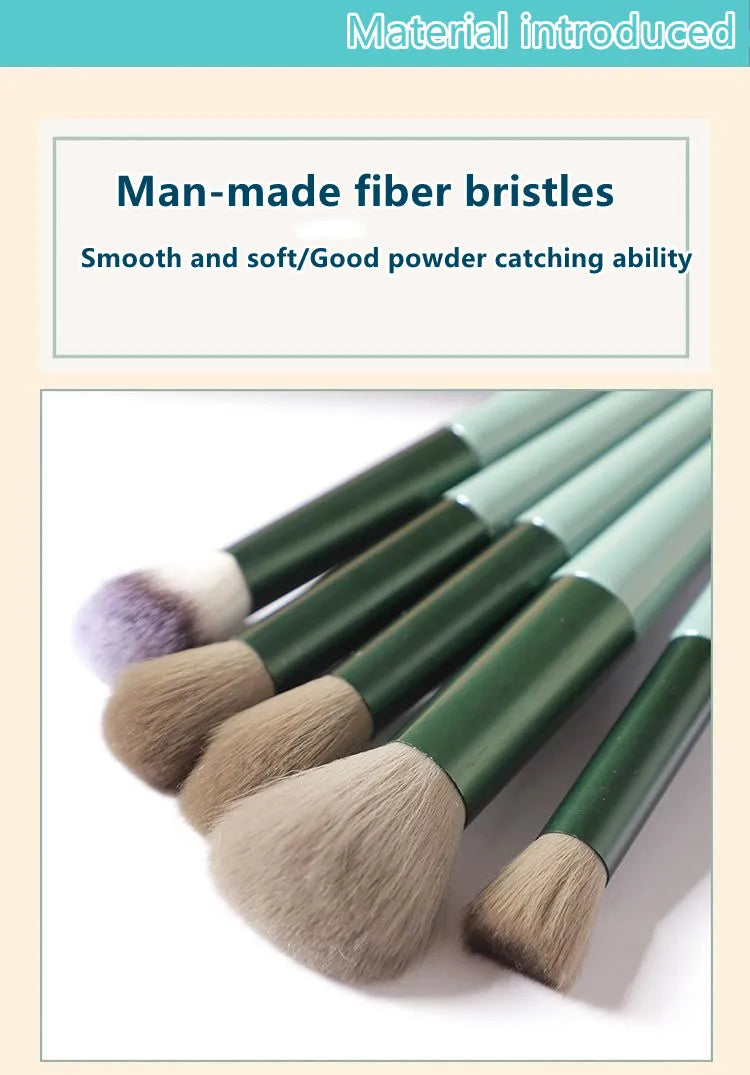 13/8PCS Makeup Brushes Pro Green Brush Set Powder Eyeshadow Blending Eyeliner Eyelash Eyebrow Make Up Beauty Cosmestic Brushes Viralgem Store