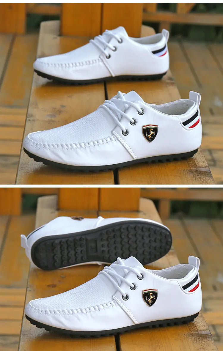 2024 Breathable Solid Color Slip Men Driving Shoes Spring And Autumn New Style Breathable Men's Peas Shoes the British Sneakers
