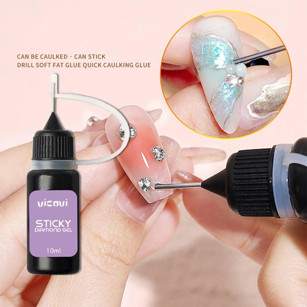 Strong Adhesive Nail Glue For Press On False Nail Tips Acrylic Fake Nails Long-lasting Transparent Nail Rhinestone Glue