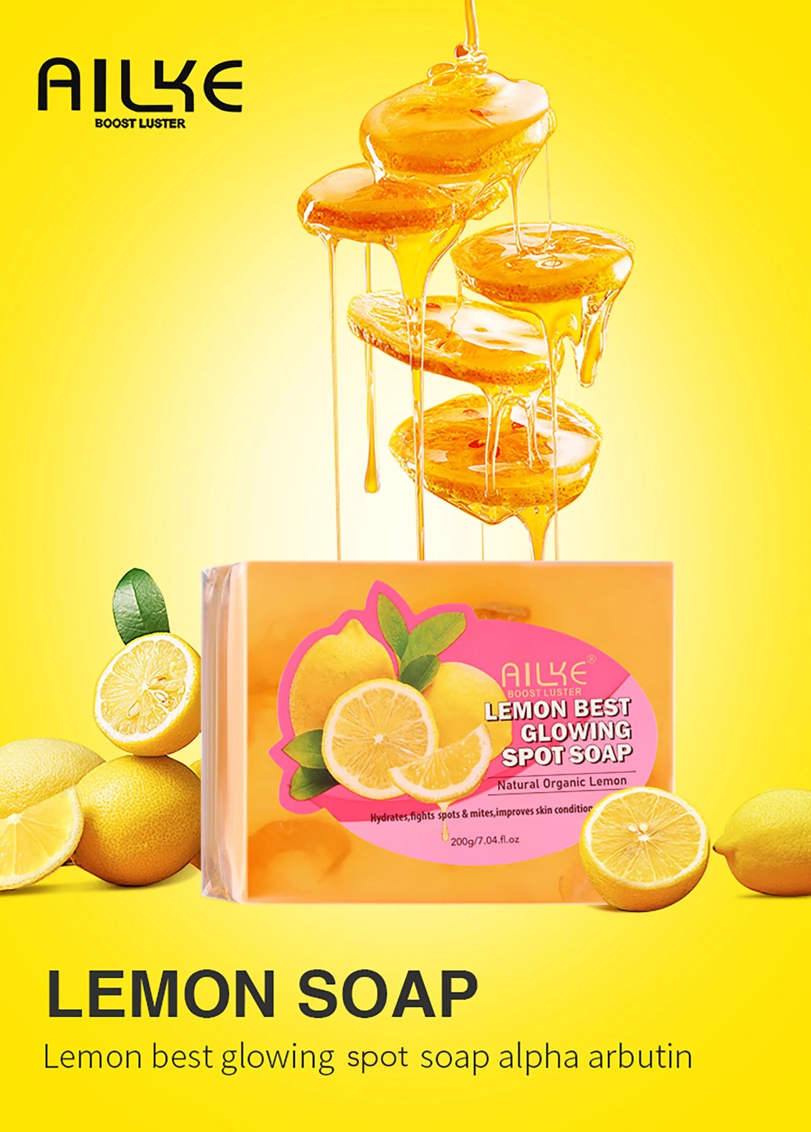 AILKE Spots Remover Soap Bars, Deep Cleansing, Moisturizing, Skin Glow, with Natural Lemon, Olive Oil, Cruelty Free Body Wash Viralgem Store