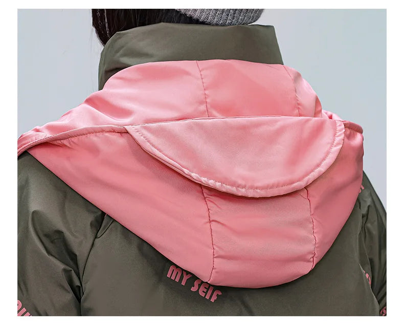 Women Pink Gothic Hoodies Parka 90s Vintage Jacket Overcoat Warm Thicken Coat Harajuku Padded Jacket Clothes Winter Autumn 2024