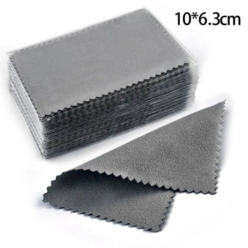 50Pcs Polish Polishing Cloth Silver Color Cleaning Polishing Cloth Soft Clean Wipe Wiping Cloth For Silver Gold Jewelry Tool