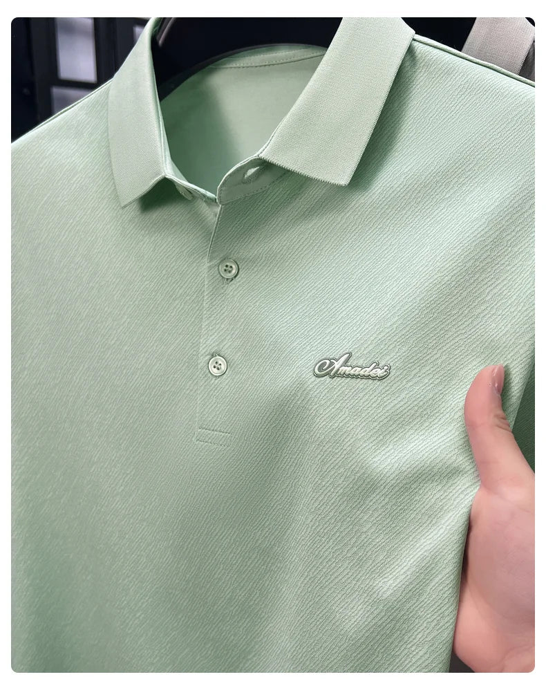 Top Grade Designer Brand Polo Shirt Men Summer New High Short Sleeve Regular Solid Casual Tops Fashions Mens Clothes 2025 Viralgem Store