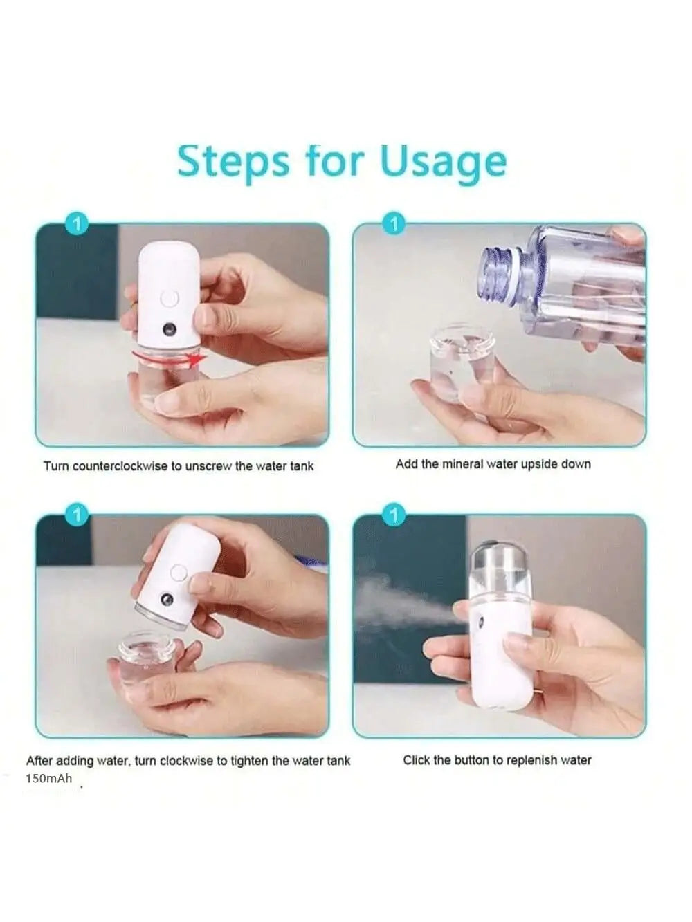 USB Mist Facial Sprayer  Humidifier Rechargeable Nebulizer Face Steamer Moisturizing Beauty Instruments Face Skin Care Tools Viralgem Store