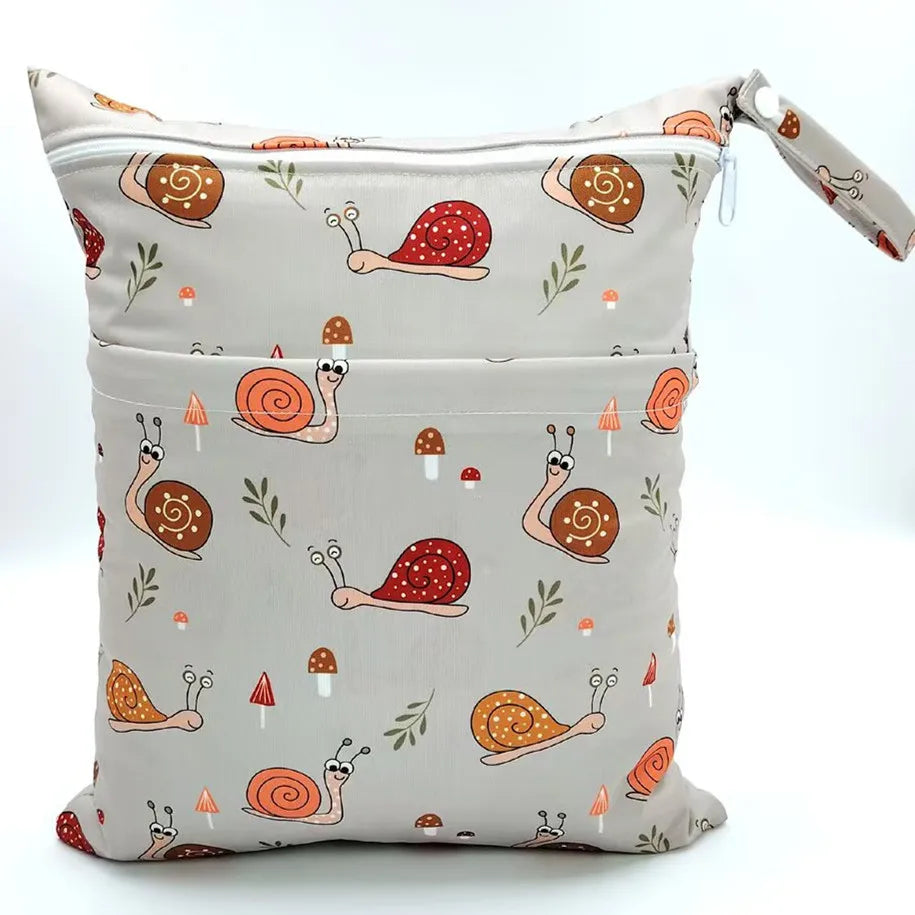 [Sigzagor] Wet Dry Bag With Two Zippered Baby Diaper Nappy Waterproof Reusable Washable Viralgem Store