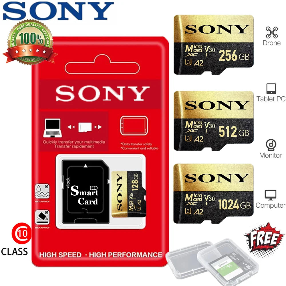 SONY Micro SD TF Card Mini 1TB Memory Card Class 128GB 256GB High Speed Cartao De Memoria Flash Memory TF Mecard C10 For Xiao Mi Viralgem Store