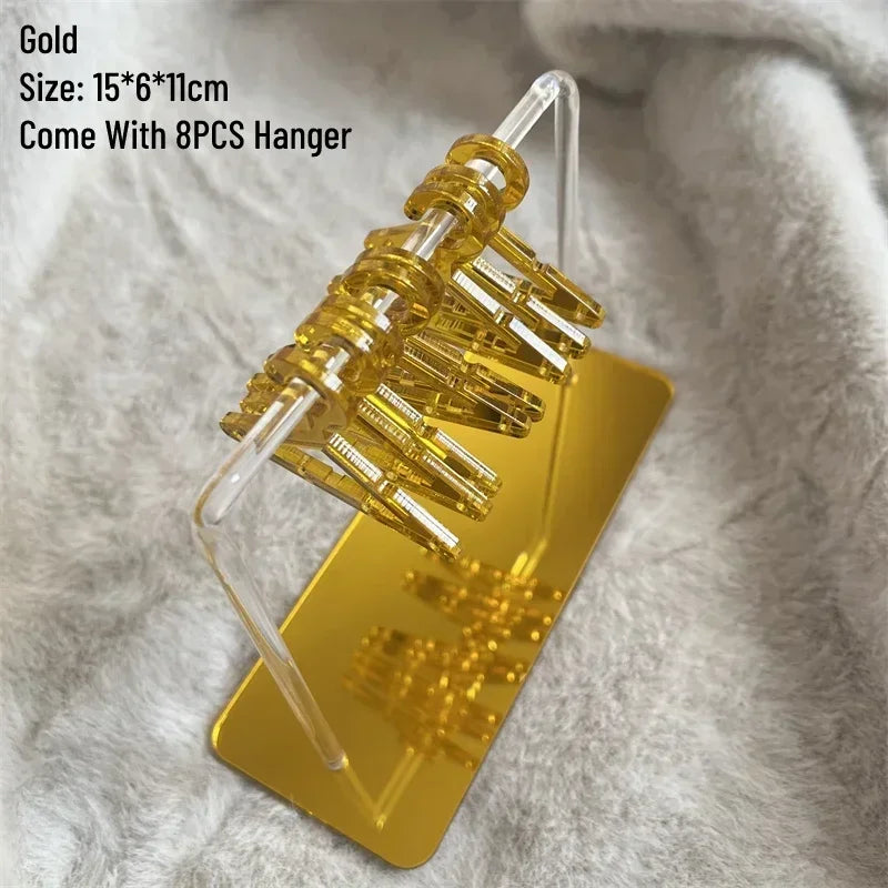 8pcs Hangers Earring Jewelry Hanger Display Stand Acrylic Organizer Creative Coat Hanger Shape Tabletop Ear Stud Jewelry Storage Viralgem Store