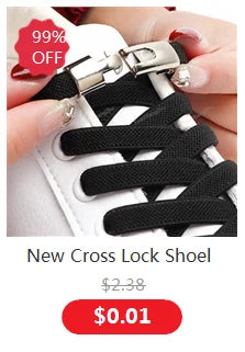 1Pair No Tie Shoelace Elastic Shoelaces Leisure Sneakers Quick Flat Shoelaces Lazy Shoe Laces Nice Buckle Kids and Adult Unisex