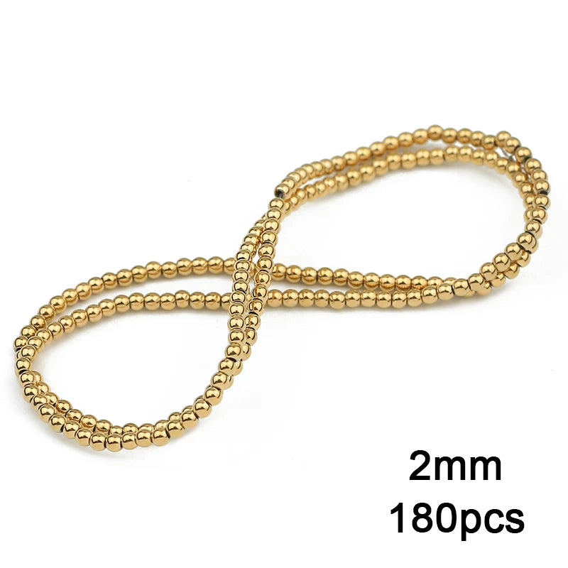 3A+ Retention Color Various Shapes Star Heart Hematite Natural Stone Plated Loose Gold Beads For Jewelry Making Diy Bracelets