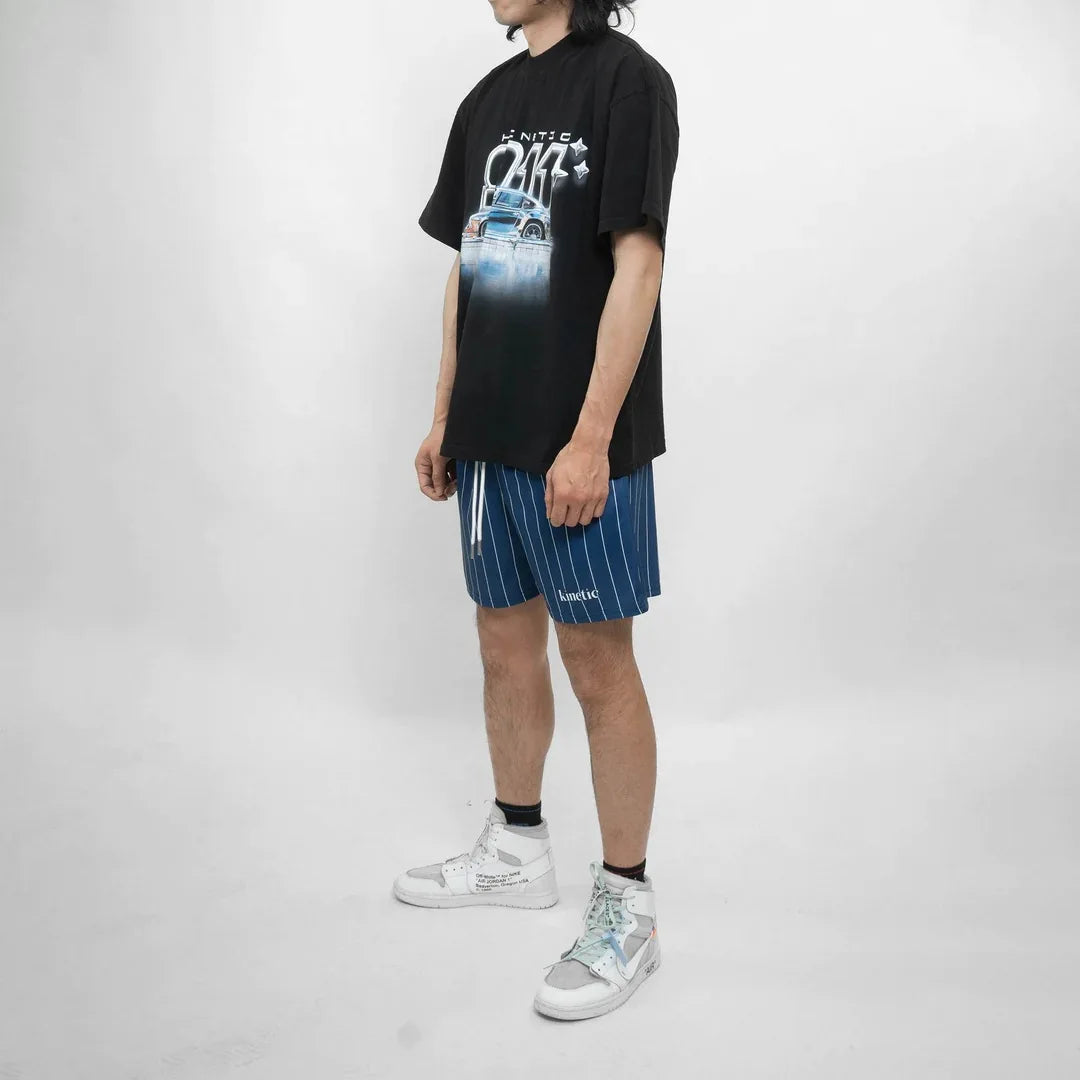 Striped pattern casual shorts 2024 summer new American Basketball running quarterpants men's fitness shorts