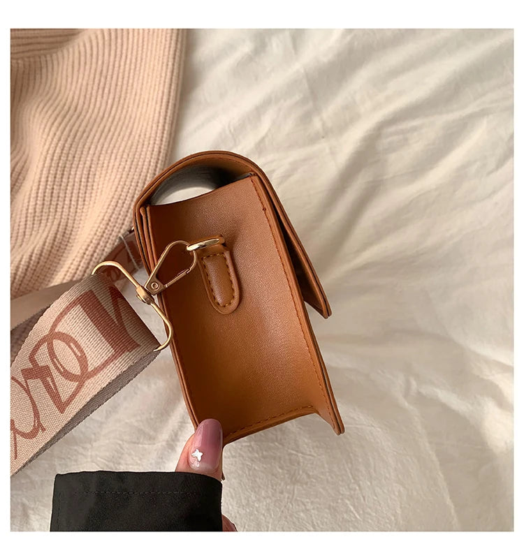 Wide Straps Shoulder Bag Flap Small Crossbody Bags for Women Simple Classic Handbags for Women Sac A Main Femme сумка женская