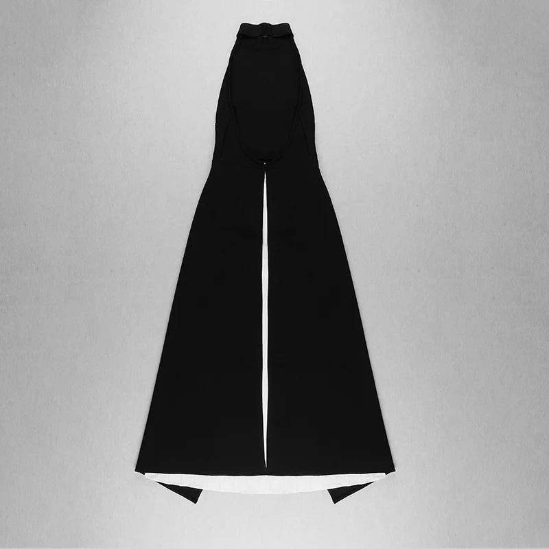 TWOTWINSTYLE Sexy Two Piece Set Women Halter Sleeveless Open Back Top High Waist Pleated Maxi Skirt Slim Women's Suit Summer New