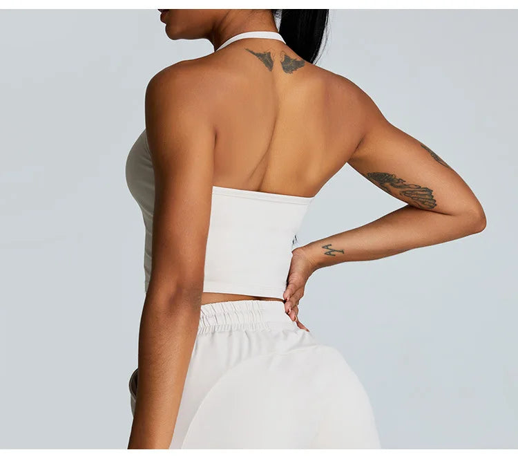 YJ-Spring and Summer New Halter Yoga Vest Women's Sling Beauty Back Exercise Underwear Slim Fit and Quick-Drying Yoga Clothes Br