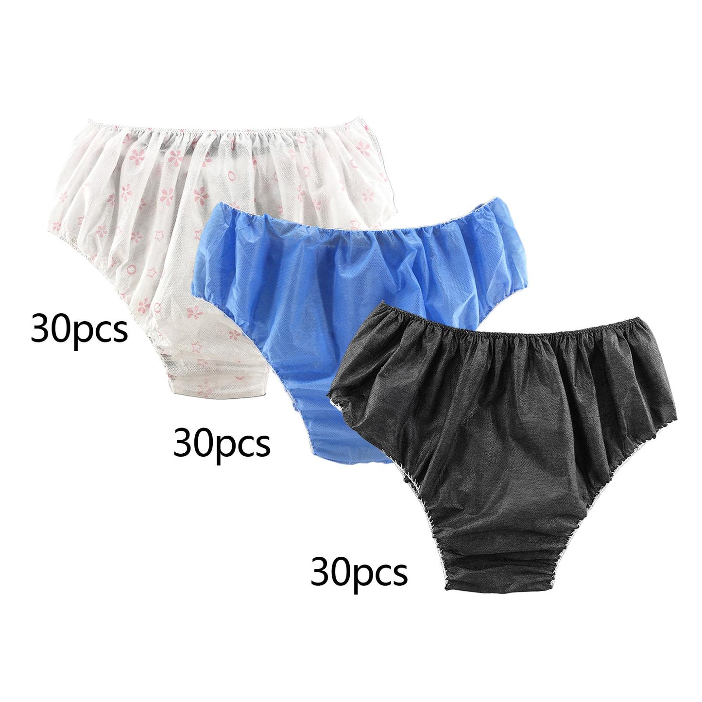 30 Pieces Disposable Panties Portable Breathable Individually Wrapped One Time Use Handy Briefs for SPA Hotel Waxing Women Men
