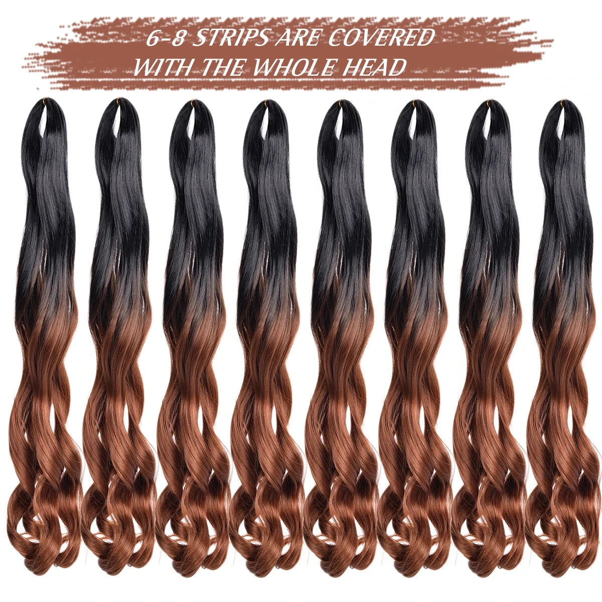16-24 inches Synthetic French Curly Crochet Braiding Hair Loose Wave Ombre Hair for Women Spiral Pre Stretched Hair Extensions Viralgem Store