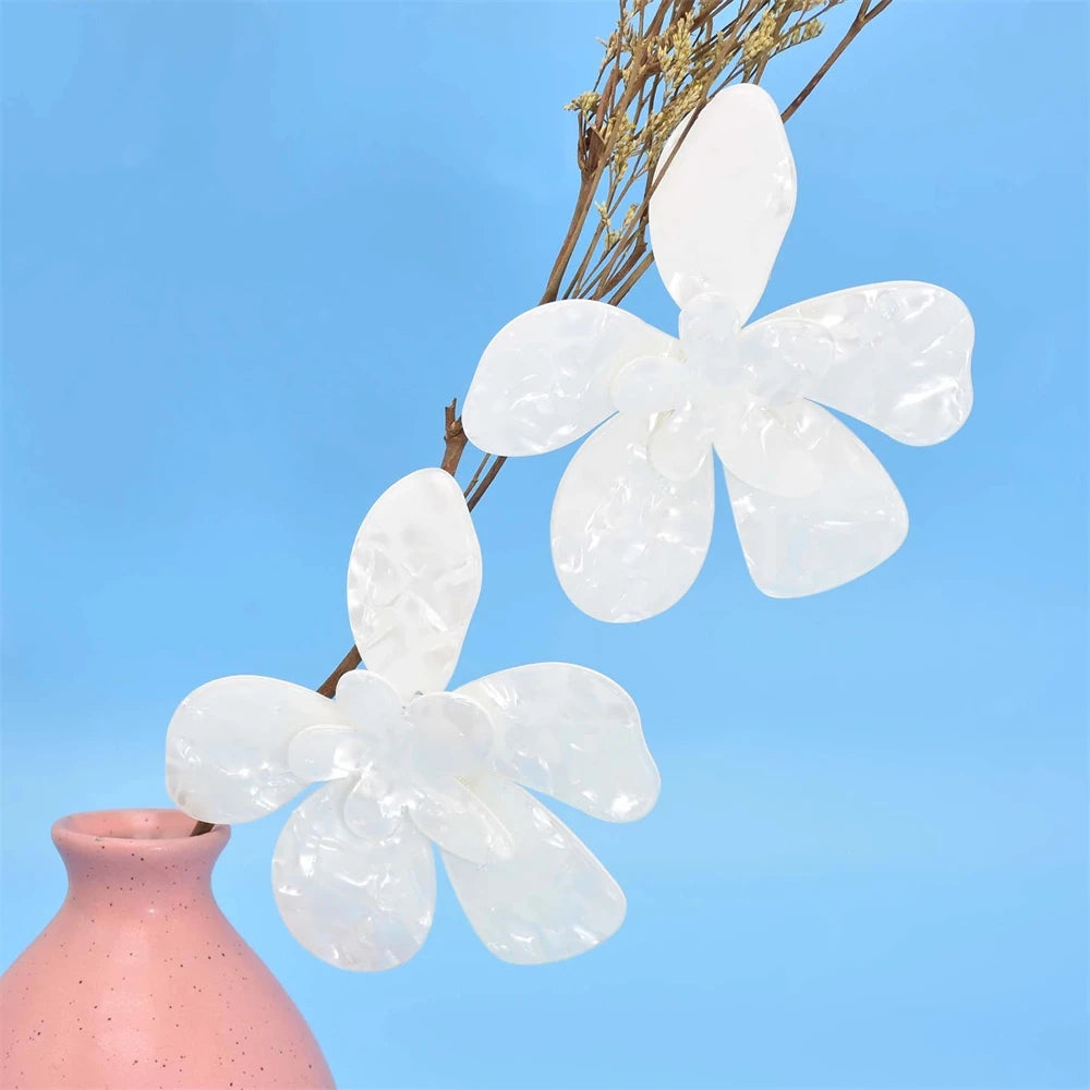 Acrylic Fashion Big Flower Pendant Earrings Double Layer Flowers Women's Earrings for Women 2023 New Party Jewelry Gifts