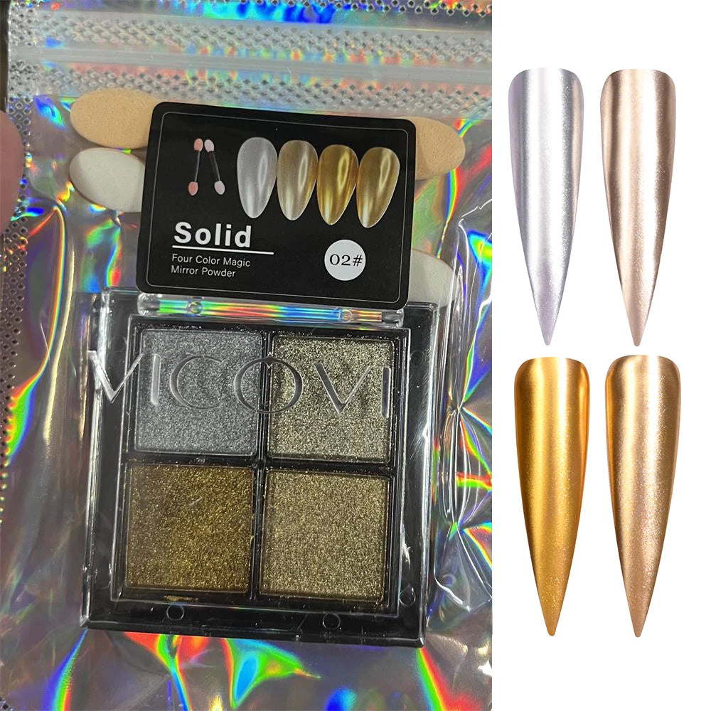 1 Box Mirror Glitter Powder Nail Decoration Metallic Chrome Nail Powder Set Y2K Rubbing Glitter Pigment Flakes Manicure Accessor