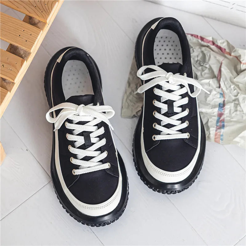 Spring Retro Canvas Shoes Large Toe Cap Men's Shoes Broad Ugly Cute Boots Comfortable Non-slip Wear Resistant Fashion Sneakers