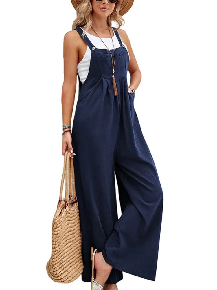 Women Loose Fit Fashion Overalls Wide Leg Baggy Bib Overalls Jumpsuit Dungarees Summer Jumpsuit Casual Elegant Overalls Summer Viralgem Store