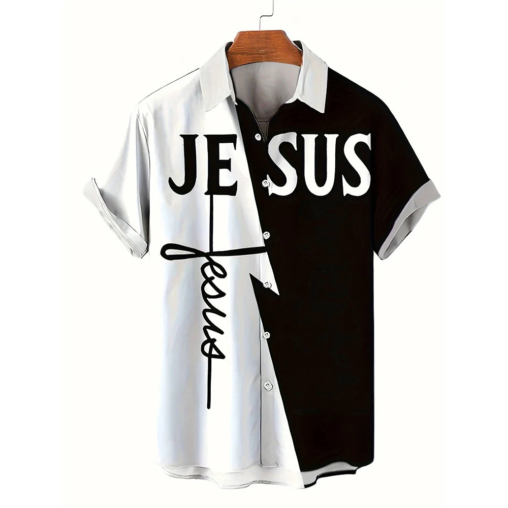 Summer Christ Jesus 3D Printed Hawaiian Shirts Men Women Casual Fashion Streetwear Short Sleeve Beach Shirt Blouse Man Clothing