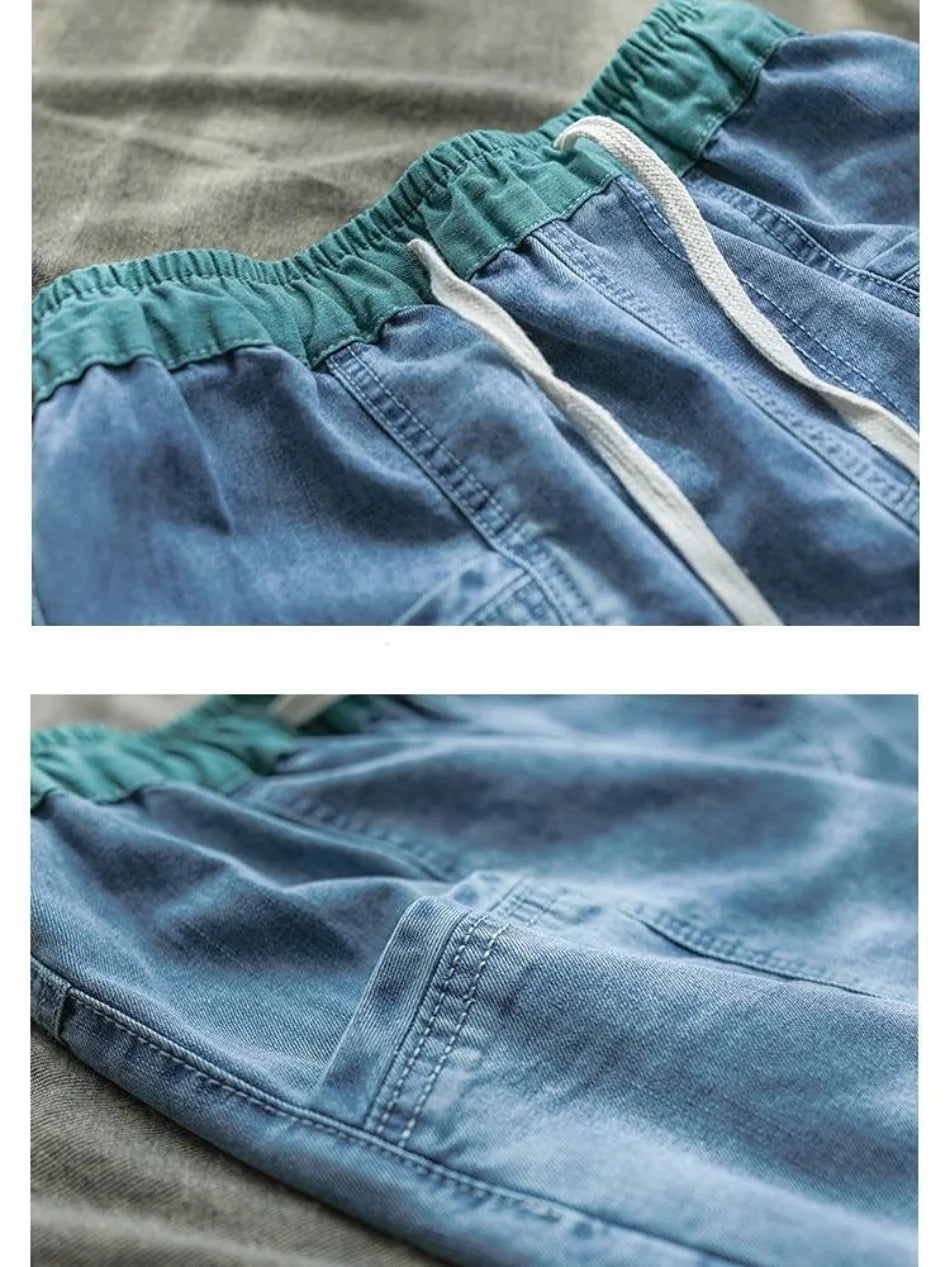 Women Jeans Korean Version Hole Elastic Waist Casual Haren Pants  Ankle Length Pants for Women High Waisted Baggy Ripped Jeans