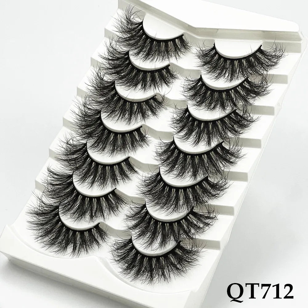 5/7/8 pairs 3D mink Lashes ,soft fluffy natural false eyelashes，individual eyelash extension, makeup tools lashes wholesale