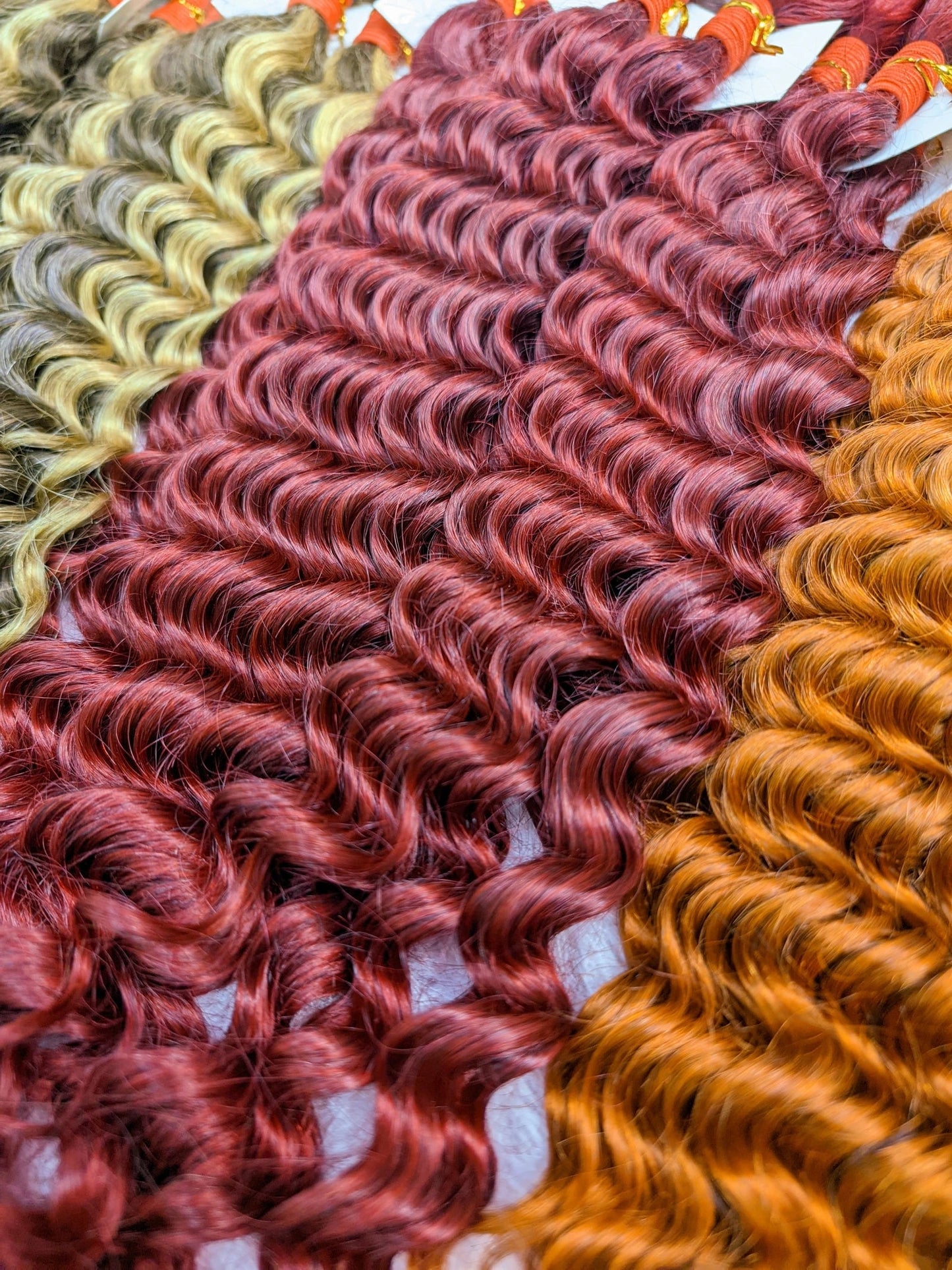 22Inch 100% Human Hair Bundle No Weft Deep Wave Curly Brazilian Virgin Hair for Boho Braid Burgundy 1 2 3 Bundles Hair for Women Viralgem Store